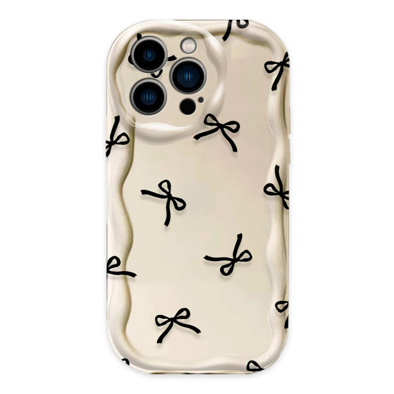 Cute Heart & Ribbon Soft Silicone Case – Shockproof & Stylish