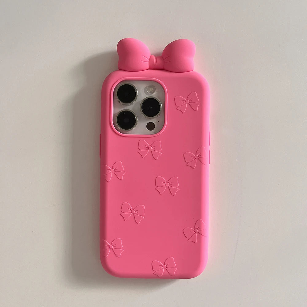 3D Bowknot Cute Silicone Phone Case (Soft & Shockproof