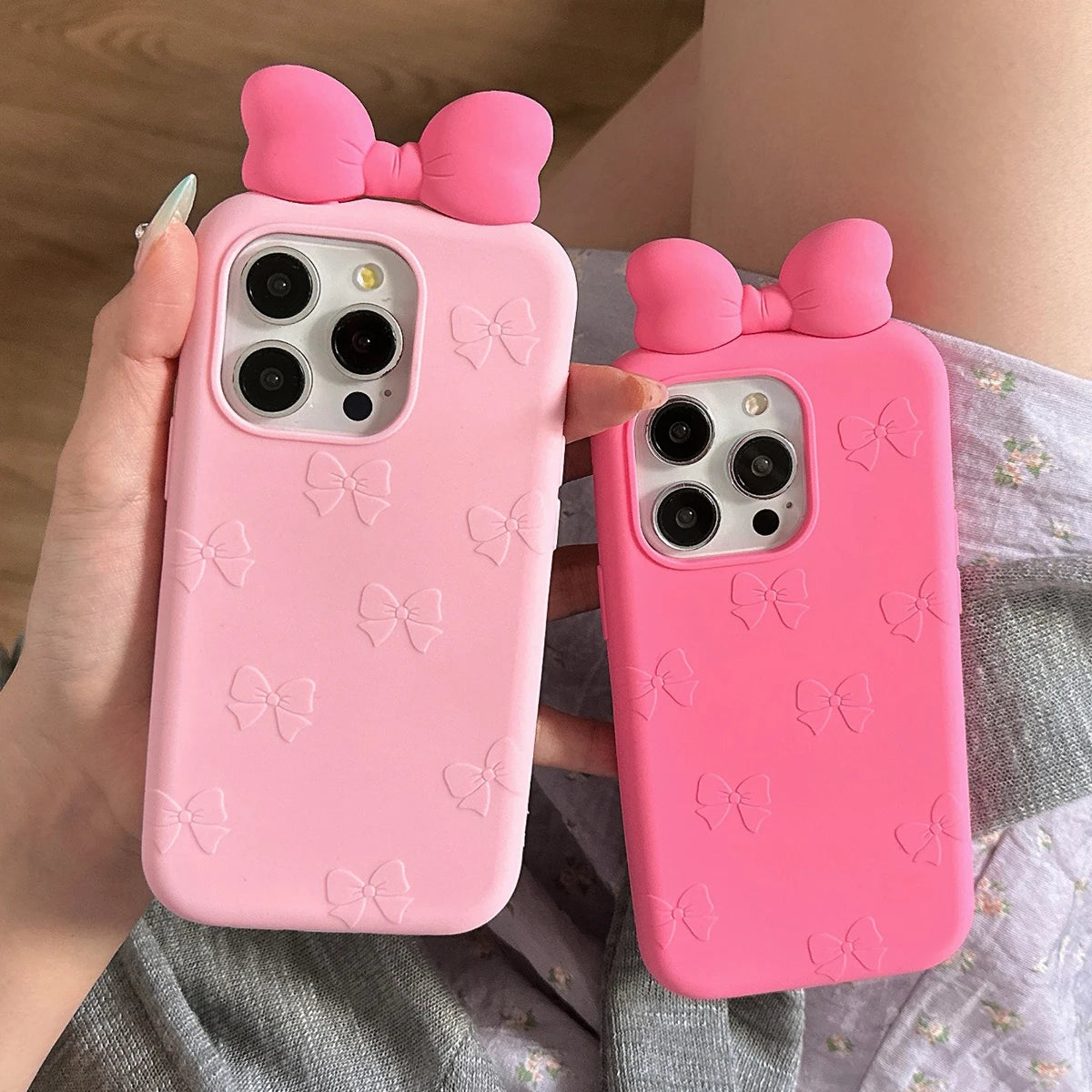 3D Bowknot Cute Silicone Phone Case (Soft & Shockproof